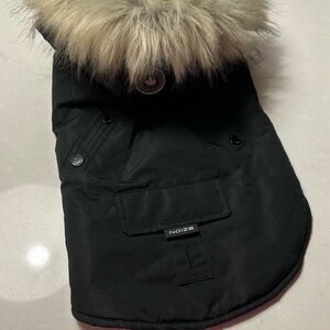 Noize Black Dog Jacket with Faux Fur Trim